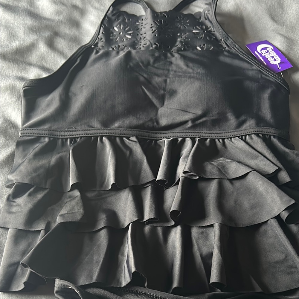 Black Ruffled Tankini Set - Picture 5 of 5